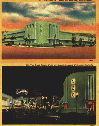 Two post card views of Radio City in Hollywood